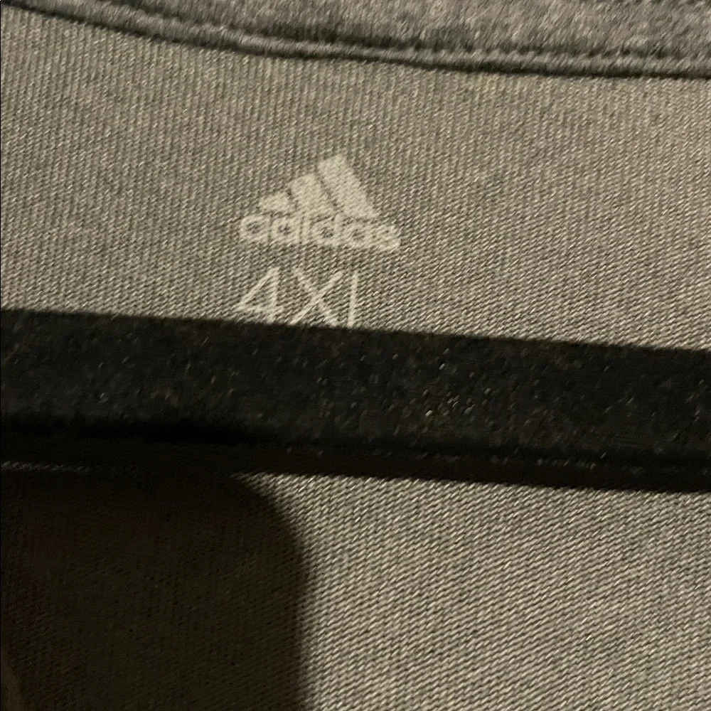 Adidas Charcoal Hoodie with Vibrant Red Logo - Picture 2 of 4